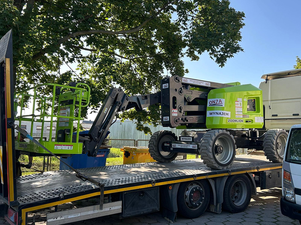 wynajem oława Podnośnik przygotowany do transportu